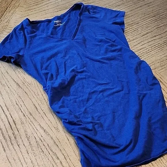 Royal Blue v neck t shirt maternity size S Motherhood Maternity - Picture 6 of 6